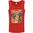 Cat Scream Painting Parody Mens Vest Tank Top Red