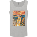 Cat Scream Painting Parody Mens Vest Tank Top Sports Grey