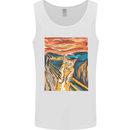 Cat Scream Painting Parody Mens Vest Tank Top White