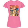 Cat Scream Painting Parody Womens Petite Cut T-Shirt Azalea
