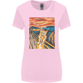 Cat Scream Painting Parody Womens Wider Cut T-Shirt Light Pink