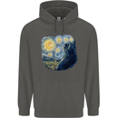 Cat Vangogh Funny Feline Painting Childrens Kids Hoodie Storm Grey