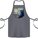 Cat Vangogh Funny Feline Painting Cotton Apron 100% Organic Steel