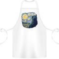 Cat Vangogh Funny Feline Painting Cotton Apron 100% Organic White