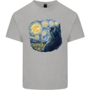 Cat Vangogh Funny Feline Painting Kids T-Shirt Childrens Sports Grey