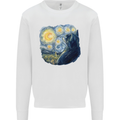 Cat Vangogh Funny Feline Painting Mens Sweatshirt Jumper White