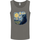 Cat Vangogh Funny Feline Painting Mens Vest Tank Top Charcoal