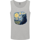 Cat Vangogh Funny Feline Painting Mens Vest Tank Top Sports Grey