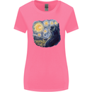 Cat Vangogh Funny Feline Painting Womens Wider Cut T-Shirt Azalea