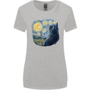 Cat Vangogh Funny Feline Painting Womens Wider Cut T-Shirt Sports Grey