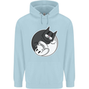 Cat and Dog Yin Yang Childrens Kids Hoodie Light Blue