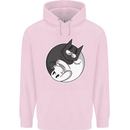Cat and Dog Yin Yang Childrens Kids Hoodie Light Pink