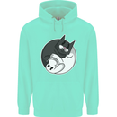 Cat and Dog Yin Yang Childrens Kids Hoodie Peppermint