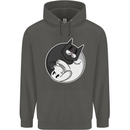 Cat and Dog Yin Yang Childrens Kids Hoodie Storm Grey