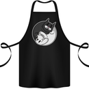 Cat and Dog Yin Yang Cotton Apron 100% Organic Black