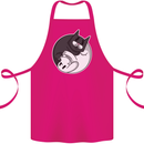 Cat and Dog Yin Yang Cotton Apron 100% Organic Pink