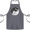 Cat and Dog Yin Yang Cotton Apron 100% Organic Steel
