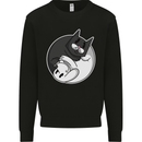 Cat and Dog Yin Yang Kids Sweatshirt Jumper Black