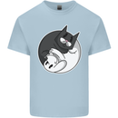 Cat and Dog Yin Yang Kids T-Shirt Childrens Light Blue