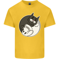 Cat and Dog Yin Yang Kids T-Shirt Childrens Yellow