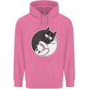 Cat and Dog Yin Yang Mens 80% Cotton Hoodie Azelea