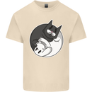 Cat and Dog Yin Yang Mens Cotton T-Shirt Tee Top Natural