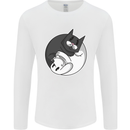 Cat and Dog Yin Yang Mens Long Sleeve T-Shirt White