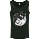 Cat and Dog Yin Yang Mens Vest Tank Top Black