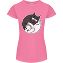 Cat and Dog Yin Yang Womens Petite Cut T-Shirt Azalea