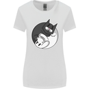 Cat and Dog Yin Yang Womens Wider Cut T-Shirt White