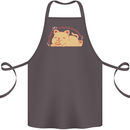 Cat and Pizza Funny Antisocial Cotton Apron 100% Organic Dark Grey