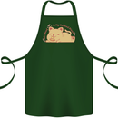 Cat and Pizza Funny Antisocial Cotton Apron 100% Organic Forest Green