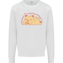 Cat and Pizza Funny Antisocial Kids Sweatshirt Jumper White