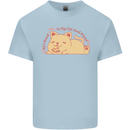 Cat and Pizza Funny Antisocial Kids T-Shirt Childrens Light Blue