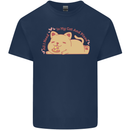 Cat and Pizza Funny Antisocial Kids T-Shirt Childrens Navy Blue