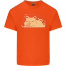 Cat and Pizza Funny Antisocial Kids T-Shirt Childrens Orange