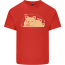 Cat and Pizza Funny Antisocial Kids T-Shirt Childrens Red