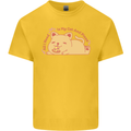 Cat and Pizza Funny Antisocial Kids T-Shirt Childrens Yellow