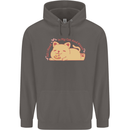 Cat and Pizza Funny Antisocial Mens 80% Cotton Hoodie Charcoal