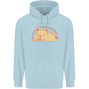 Cat and Pizza Funny Antisocial Mens 80% Cotton Hoodie Light Blue