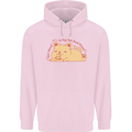 Cat and Pizza Funny Antisocial Mens 80% Cotton Hoodie Light Pink