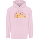 Cat and Pizza Funny Antisocial Mens 80% Cotton Hoodie Light Pink
