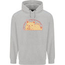 Cat and Pizza Funny Antisocial Mens 80% Cotton Hoodie Sports Grey