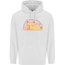 Cat and Pizza Funny Antisocial Mens 80% Cotton Hoodie White