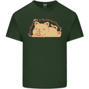 Cat and Pizza Funny Antisocial Mens Cotton T-Shirt Tee Top Forest Green