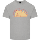 Cat and Pizza Funny Antisocial Mens Cotton T-Shirt Tee Top Sports Grey