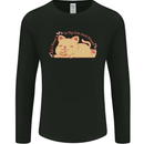 Cat and Pizza Funny Antisocial Mens Long Sleeve T-Shirt Black