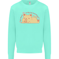 Cat and Pizza Funny Antisocial Mens Sweatshirt Jumper Peppermint