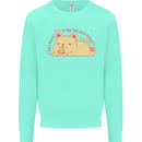 Cat and Pizza Funny Antisocial Mens Sweatshirt Jumper Peppermint