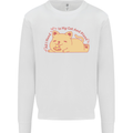 Cat and Pizza Funny Antisocial Mens Sweatshirt Jumper White